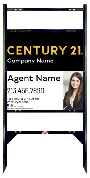 Angle Iron Frame with Two Rider Insert and Sign Panel Unit, 24h x 24w, Steel