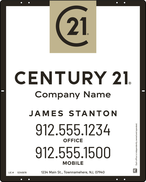 Agent Sign Panel, 30h x 24w, .040 Aluminum