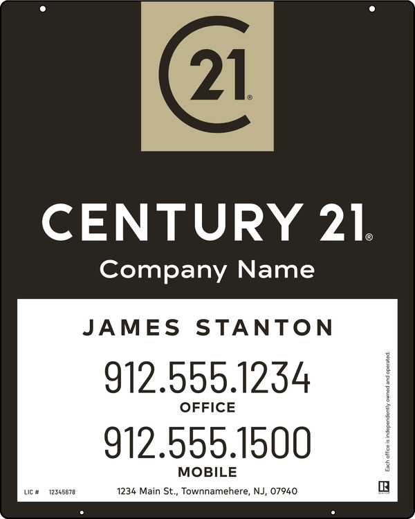 Hanging Agent Sign Panel, 30h x 24w, .063 Aluminum