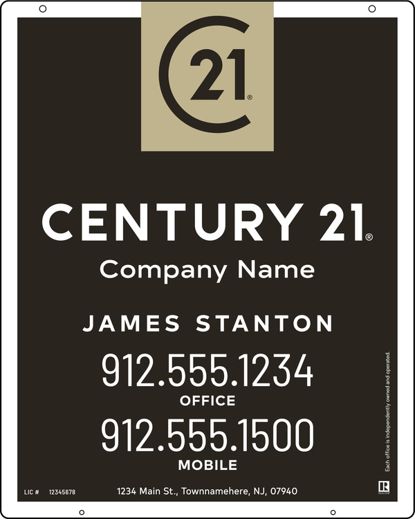 Hanging Agent Sign Panel, 30h x 24w, .063 Aluminum