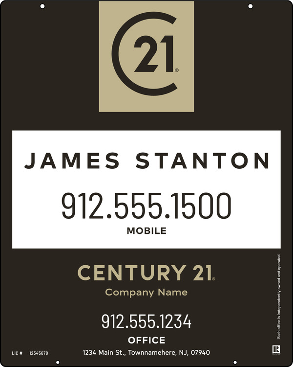 Steel Agent Centric Hanging Panel 30x24 - Century 21 | Lowen Sign