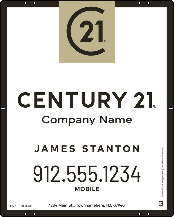 Agent Sign Panel, 30h x 24w, Steel