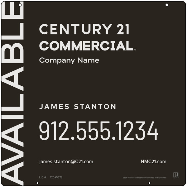 Commercial Agent Hanging Sign Panel, 24h x 24w, Aluminum