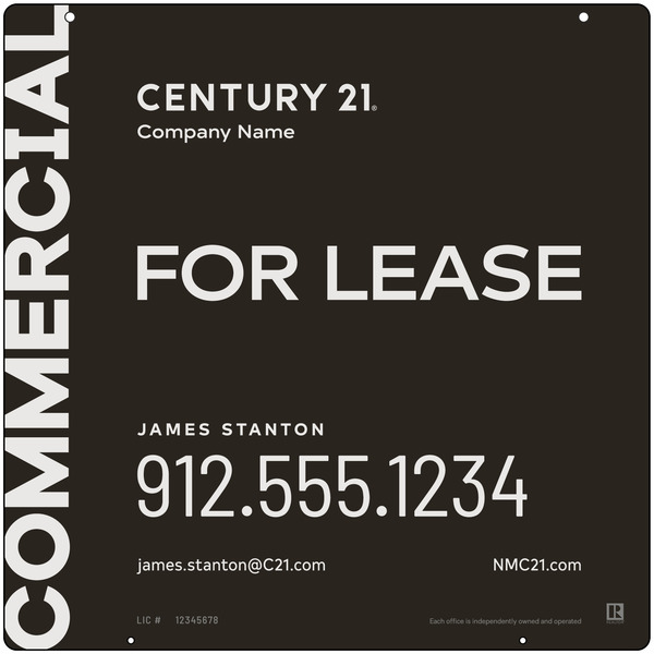 Commercial Agent Hanging Sign Panel, 24h x 24w, Aluminum
