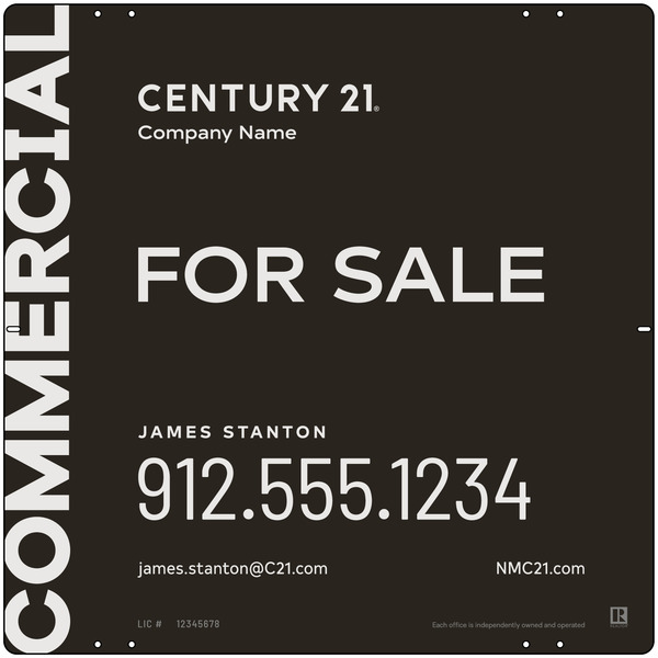 Commercial Agent Sign Panel, 24h x 4w, Aluminum