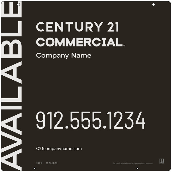 Commercial Office Hanging Sign Panel, 24h x 24w, Aluminum