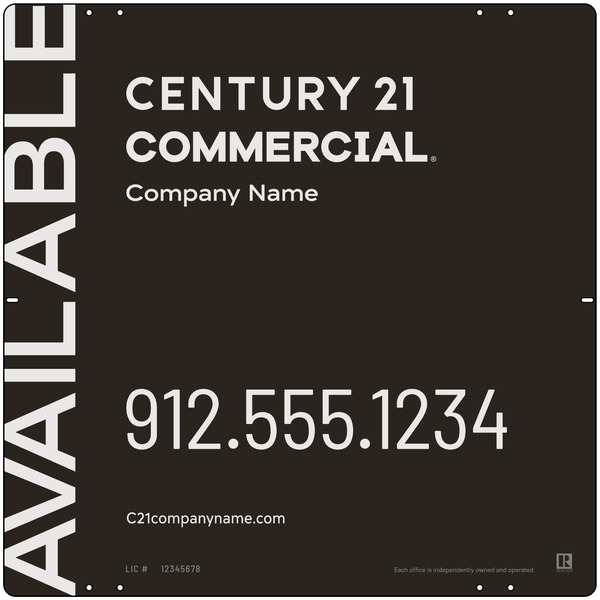 Commercial Office Sign Panel, 24h x 24w, Aluminum
