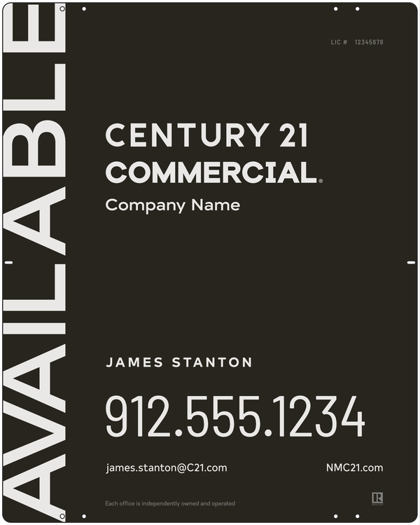 Commercial Agent Sign Panel, 30h x 24w, Aluminum