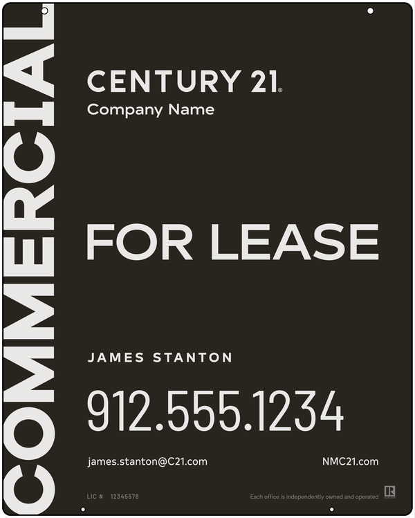 Commercial Agent Hanging Sign Panel, 30h x 24w, Aluminum