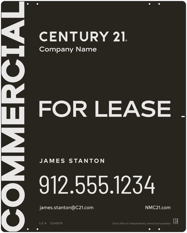 Commercial Agent Sign Panel, 30h x 24w, Aluminum