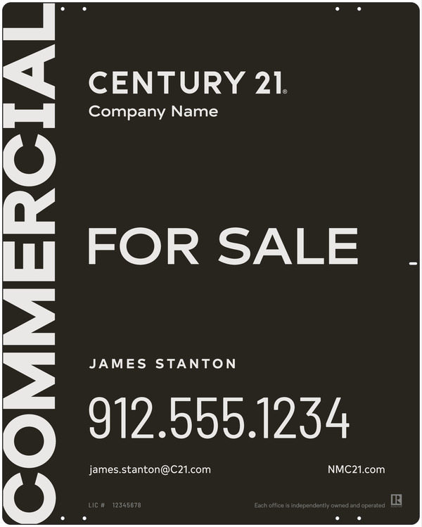 Commercial Agent Sign Panel, 30h x 24w, Aluminum