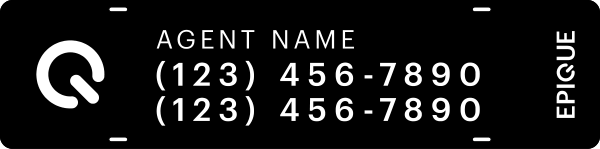 Agent Name w 2 Phone Numbers Sign Rider, 6h x 24w, Steel