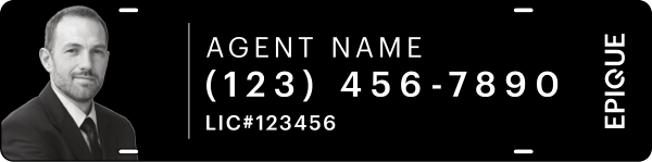 Agent Name w Photo & License Number Sign Rider, 6h x 24w, Steel