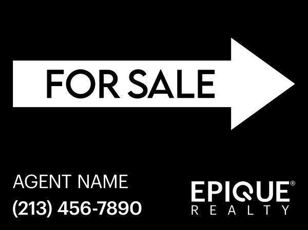 Directional Agent For Sale Sign Panel, 18h x 24w, 4mm Corrugated Plastic