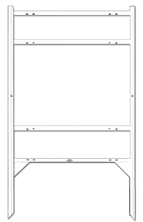 real estate Angle Iron Sign Frame with Two Rider Inserts,  20h x 28w - White