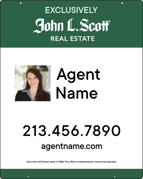Hanging Agent Photo Sign Panel, 30h x 24w, 3MM Aluminum Composite