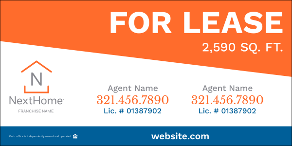 Commercial Agent Sign Panel (SF), 48h x 96w, 6mm Alumalite