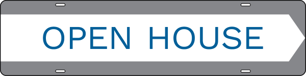 Open House Message Sign Rider, 6h x 24w, Steel