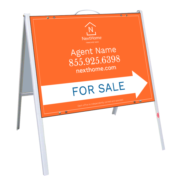 A-Frame and Agent For Sale Sign Panel Unit, 18h x 24w, .090 Poly