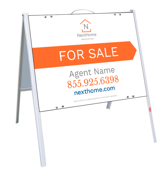 A-Frame and Agent For Sale Sign Panel Unit, 18h x 24w, .090 Poly