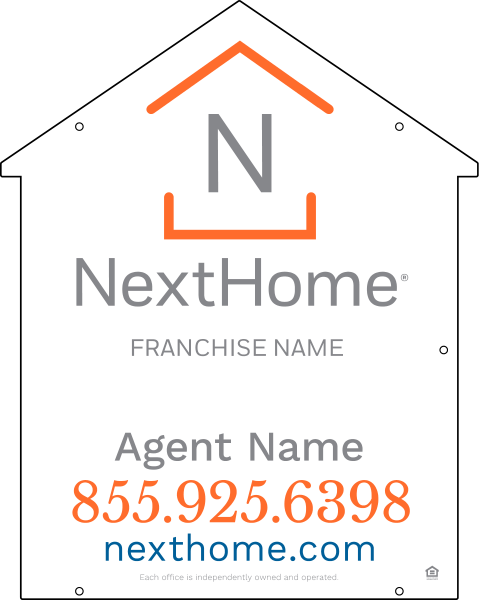 House Shape Hanging Sign Panel DF, 30h x 24w, 3mm Aluminum Composite