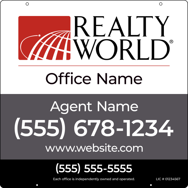 Agent Name Hanging Sign Panel, 24h x 24w, Steel