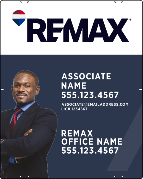 Associate Name w License Number & Cut Out Photo Sign Panel, 30h x 24w, .040 Aluminum