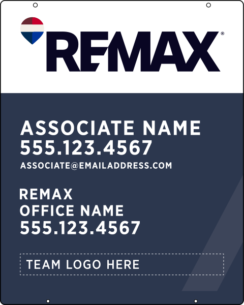 Hanging Associate Name w Team Logo Sign Panel, 30h x 24w, .063 Aluminum