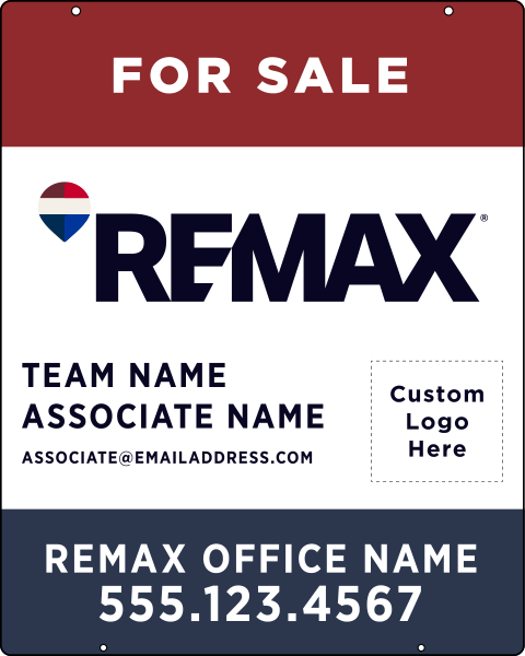 Hanging Associate Name, Team Name w Team Logo Sign Panel, 30h x 24w