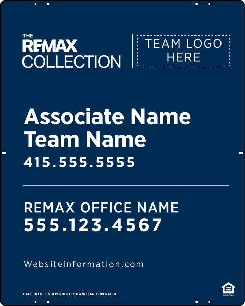 Collection Associate Name w Team Name & Logo Sign Panel, 30h x 24w, Steel