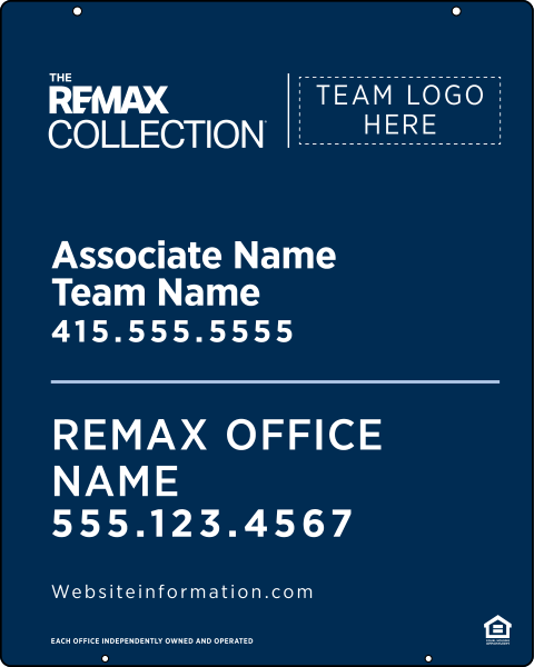 Collection Associate Name w Team Name & Logo Hanging Sign Panel,  30h x 24w, Steel