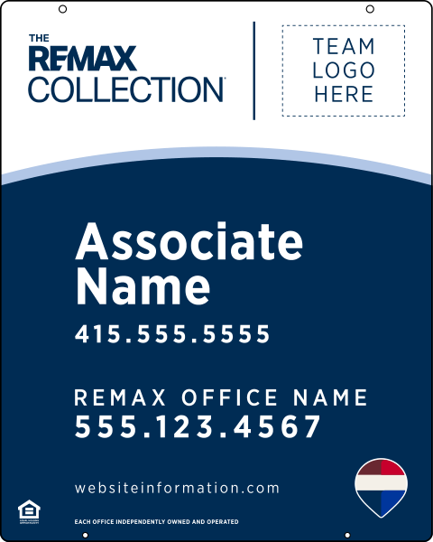 Collection Associate Name w Logo Hanging Sign Panel, 30h x 24w, 3mm Aluminum