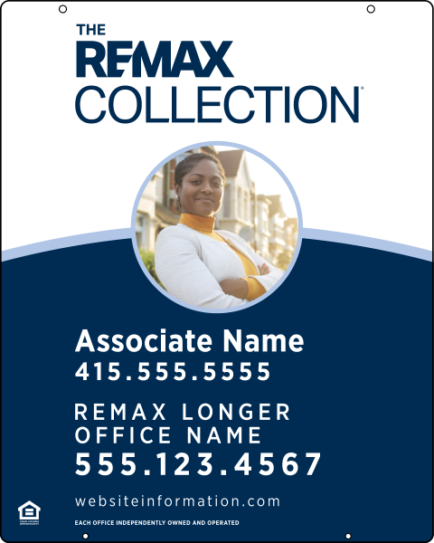 Collection Associate Name w Photo Hanging Sign Panel, 30h x 24w, 3mm Aluminum