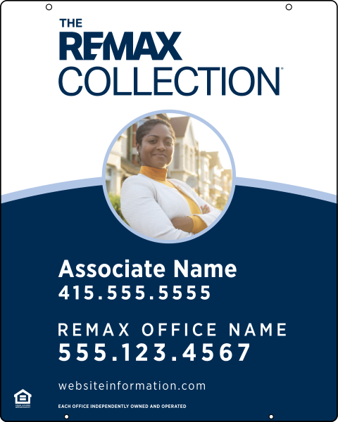Collection Associate Name w Photo Hanging Sign Panel, 30h x 24w, 3mm Aluminum
