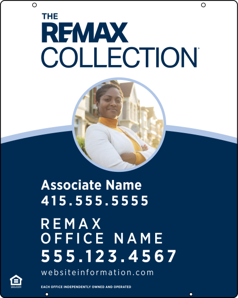 Collection Associate Name w Photo Hanging Sign Panel, 30h x 24w, 3mm Aluminum