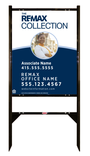 Angle Iron Frame and Collection Associate Name w Photo Sign Unit,  30h x 24w, .040 Aluminum