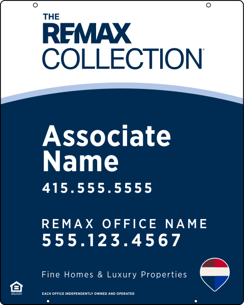 Collection Associate Name Fine Homes & Luxury Properties Hanging Sign Panel, 30h x 24w, 3mm Aluminum