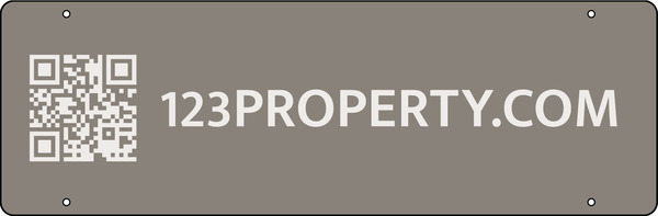 QR Codes w Property website Hanging Sign Rider, 8h x 24w, 3mm Aluminum Composite