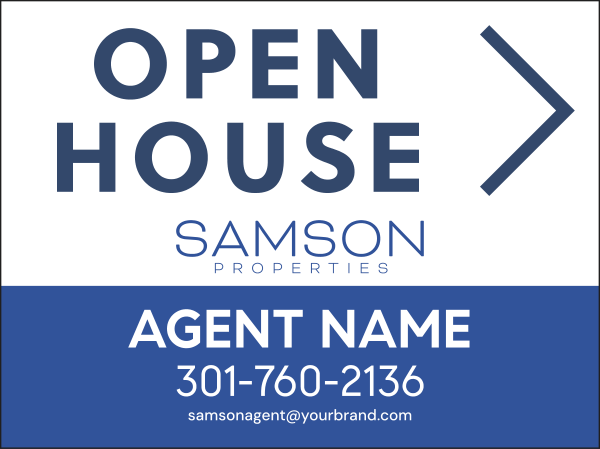 Directional Agent Open House Sign Panel, 18h x 24w, 4mm corrugated plastic