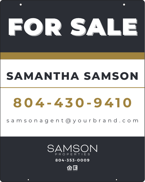 Hanging Agent For Sale Sign Panel, 30h x 24w, 3mm aluminum composite